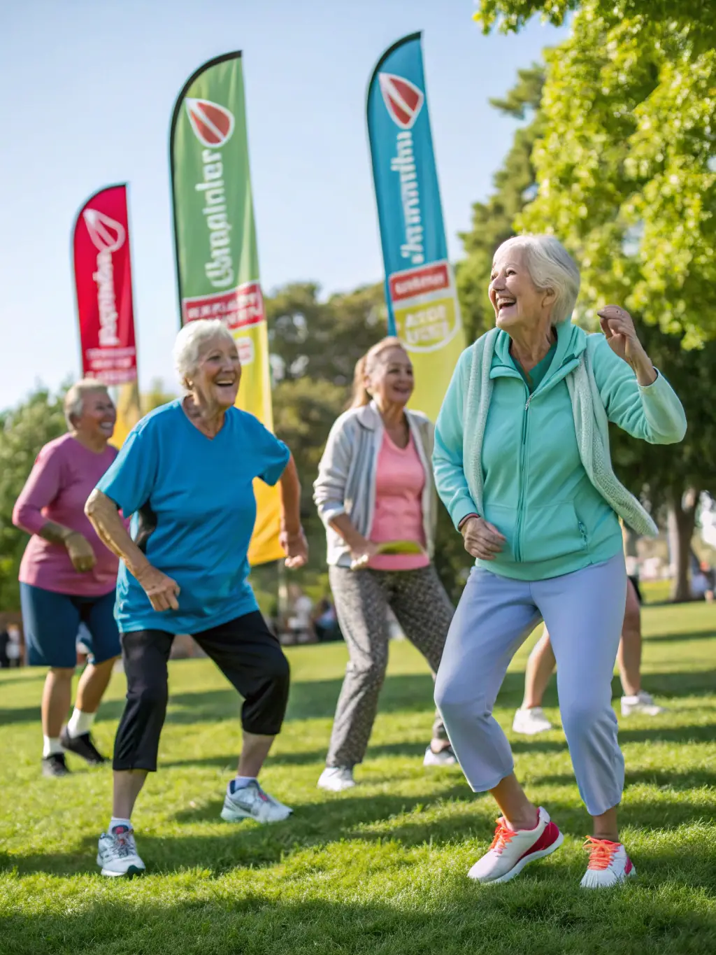A diverse group of senior citizens enjoying various leisure activities, such as gardening, traveling, and volunteering.